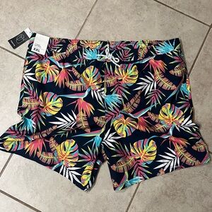 Tropical Print Men’s Swim Trunks